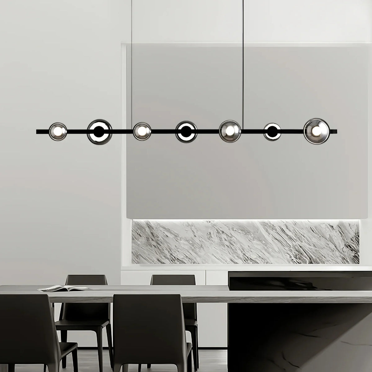 Brass Bar Glass Chandelier