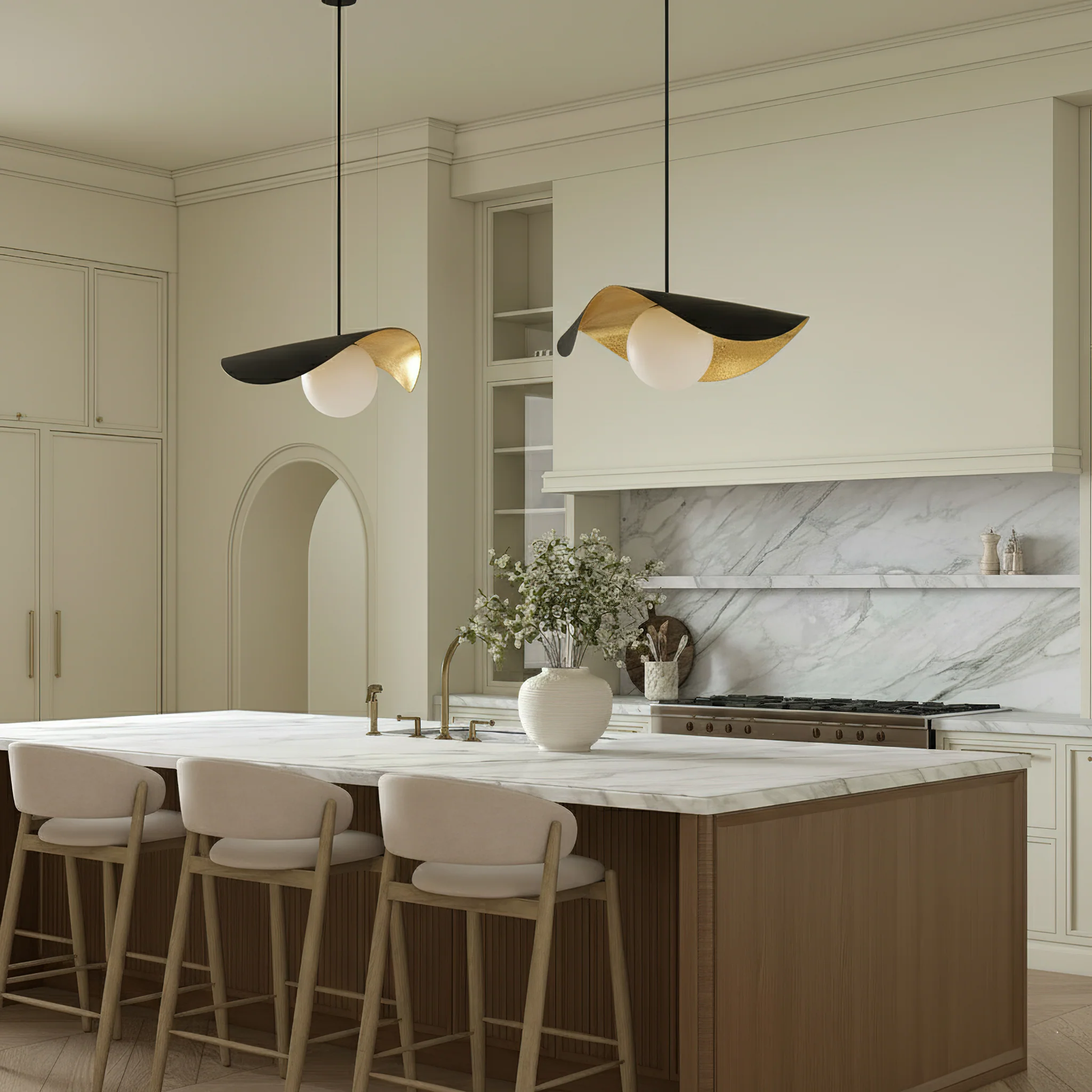 Curved Shell Pendant Light