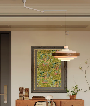 Layered Disc Swing Arm Pendant Light