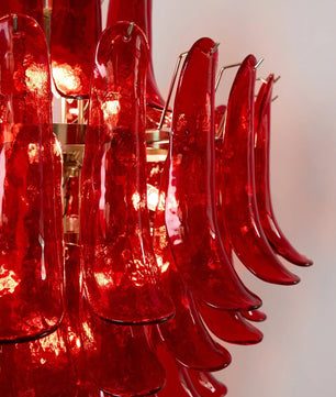 Murano Crimson Cascade Chandelier