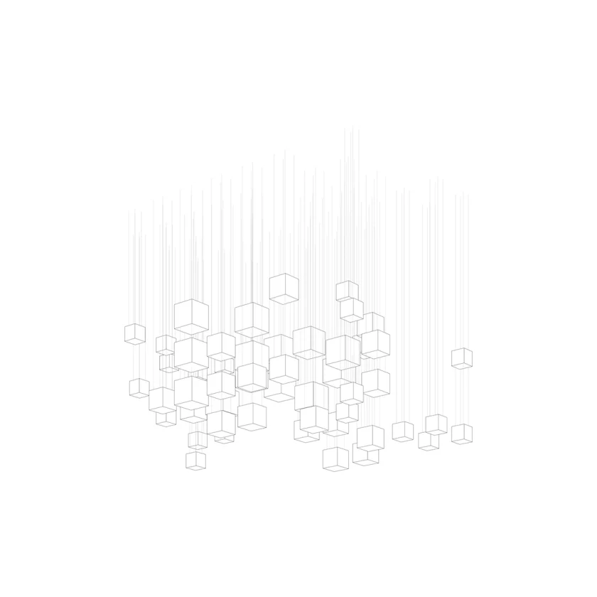 Square Multi Crystal Chandelier