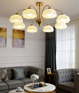 Frosted Glass Bell Chandelier