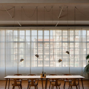 Light Rail Semispheres Leather Pendant Lamp