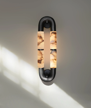 Volterra Dual-Crescent Alabaster Sconce
