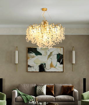 Shiro Noda Round Chandelier – Modern Brass & Glass Globe Ceiling Light for Dining Room