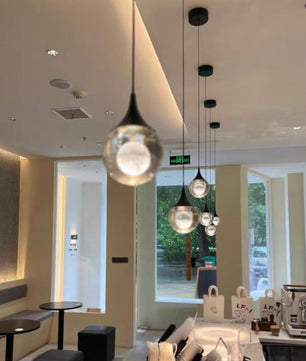 Moon Clear Glass Ball Pendant Light