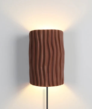 Pleated Resin Plug In Wall Lamp
