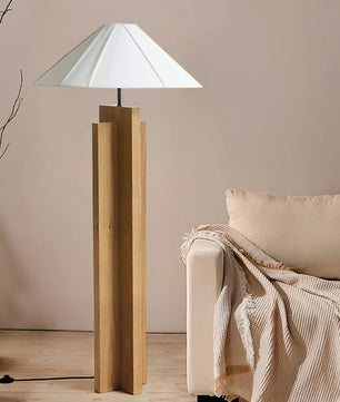 Meridian Crossbase Wood Floor Lamp