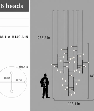 Orbit Cascade Multi-Globe Chandelier