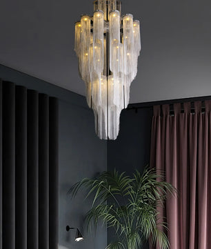 Cascade Silver Chandelier