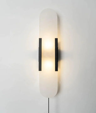 Geometric Harmony Alabaster Plug In Wall Lamp