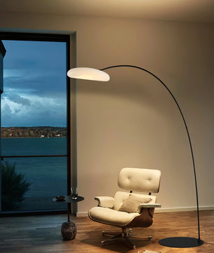 Mr Magoo Floor Lamp – Modern Minimalist Tall Standing Lamp for Living Room, Black & White