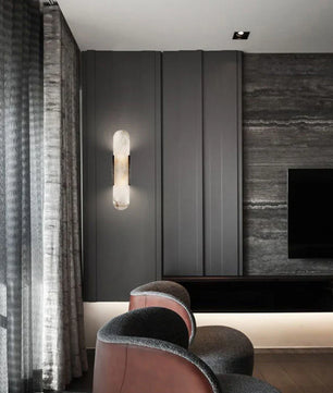 Geometric Harmony Alabaster Wall Lamp