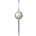 Zuru floor to ceiling lamp in chrome, tension-mounted between floor and ceiling