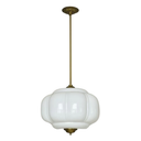 Eloise vintage milk glass pendant light with a scalloped opaque shade