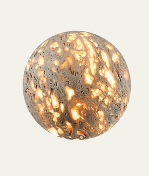 Aura Yellow Travertine Orb Sconce