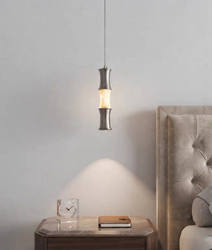 Tallo Alabaster Bamboo Pendant Light