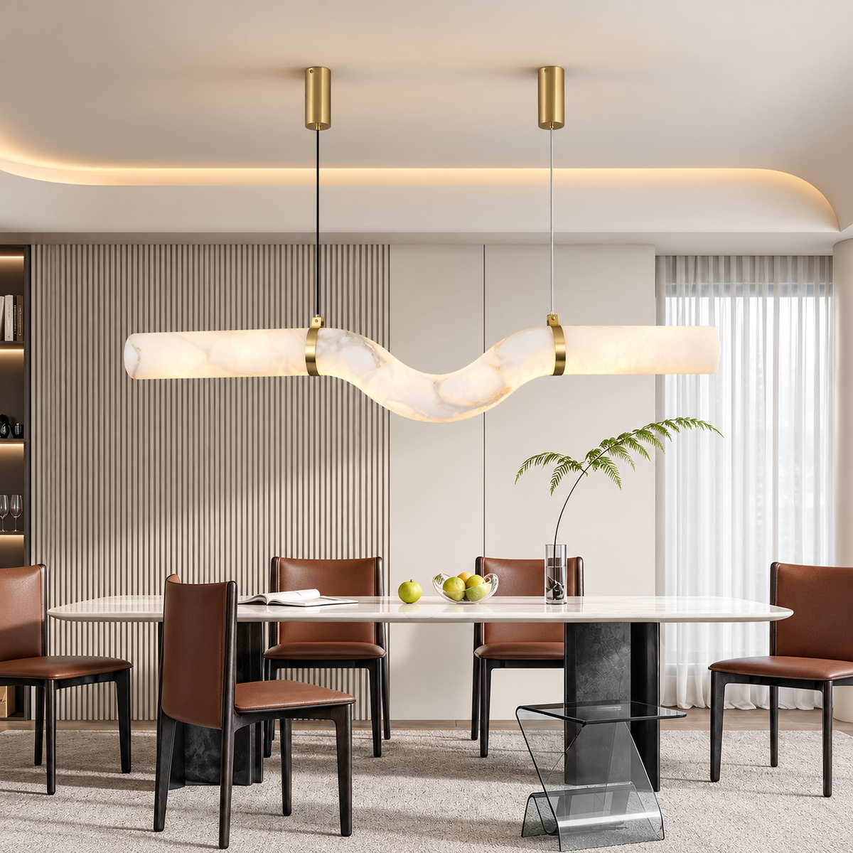 Onda Alabaster Linear Pendant