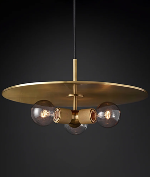 Brass & Clear Glass Pendant Light