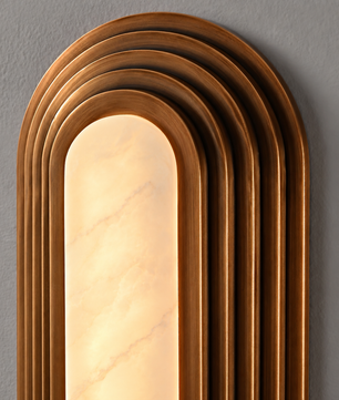 Strata Alabaster Bronze Wall Sconce