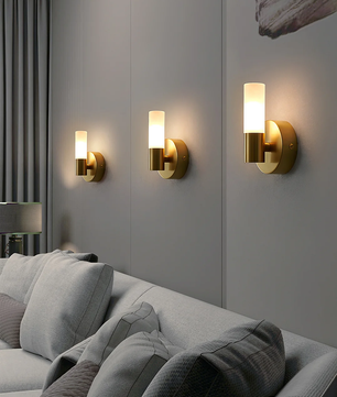Twin Cylinder Brass Wall Sconce