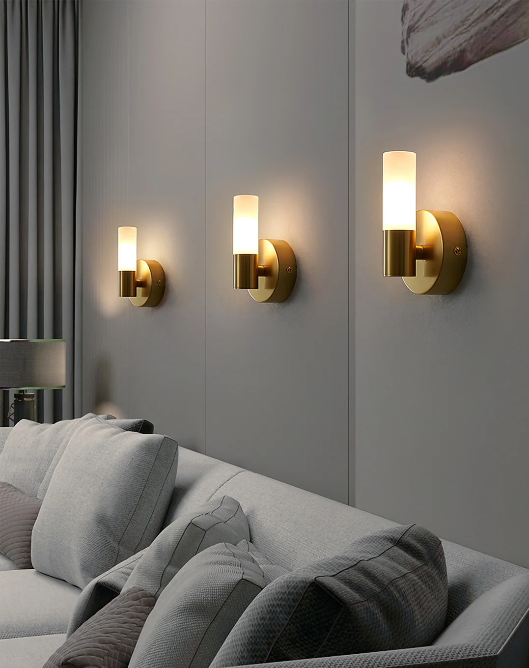 Twin Cylinder Brass Wall Sconce