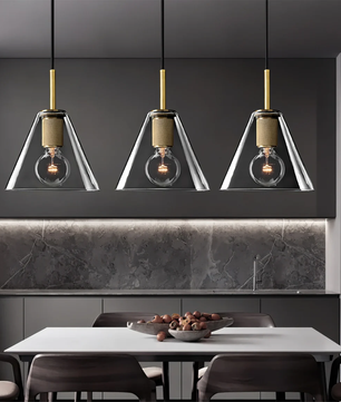 Brass & Clear Glass Pendant Light