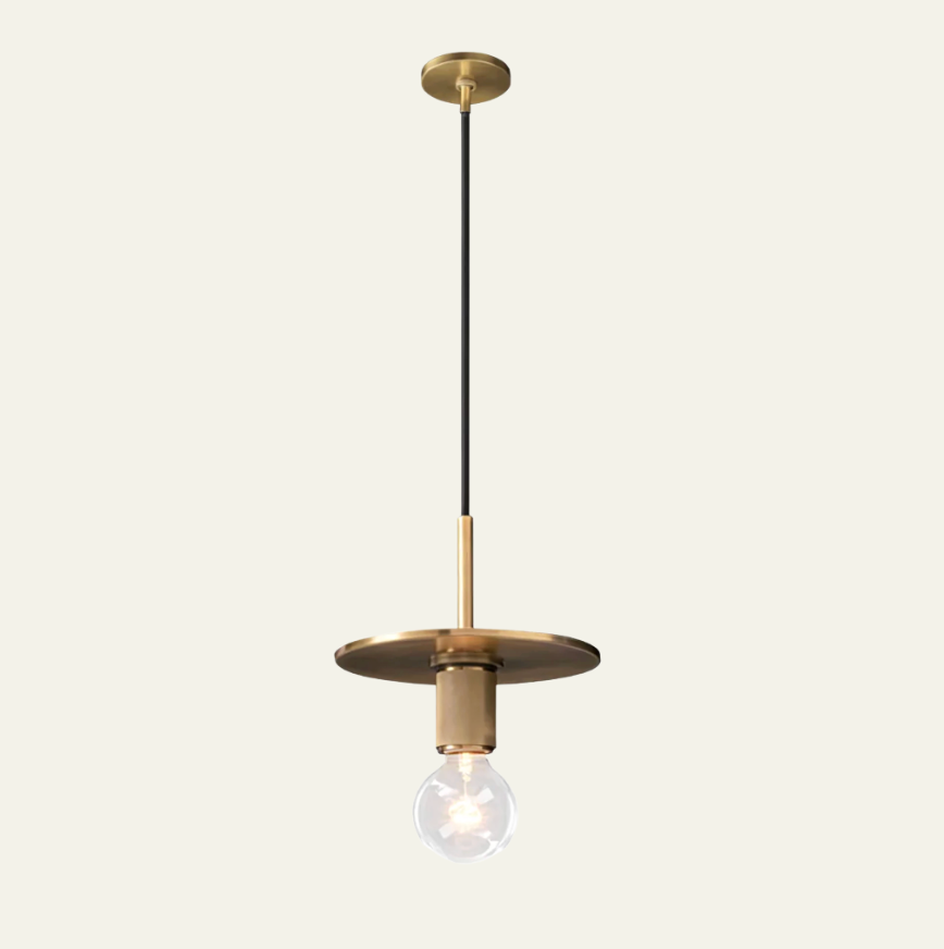 Brass & Clear Glass Pendant Light