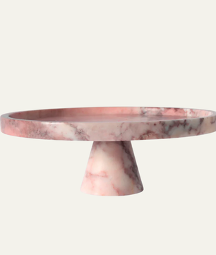 Rosso Levanto Marble Pedestal Tray