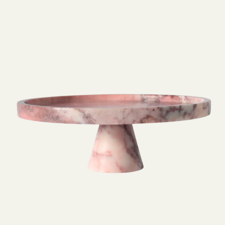 Rosso Levanto Marble Pedestal Tray