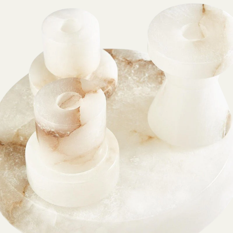 Aosta Stepped Marble Votive