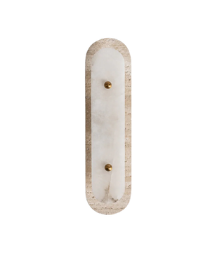 Natural Travertine & Alabaster Capsule Sconce