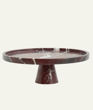 Rosso Levanto Marble Pedestal Tray