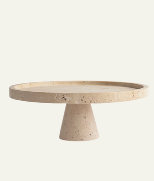 Rosso Levanto Marble Pedestal Tray