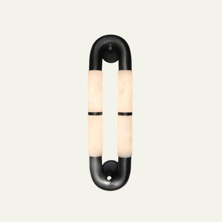 Volterra Dual-Crescent Alabaster Sconce