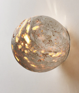Aura Yellow Travertine Orb Sconce