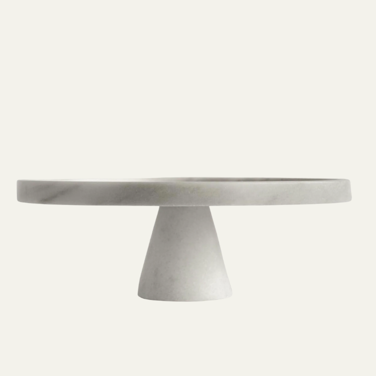 Rosso Levanto Marble Pedestal Tray