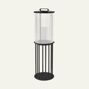 Line Glass Lantern Solar Floor Lamp
