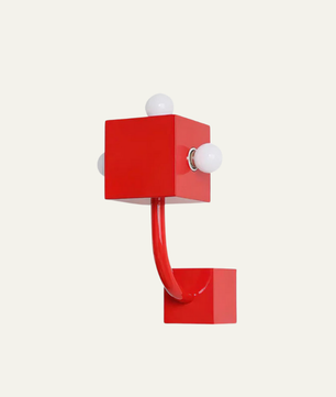 Red Cube Wall Lamp