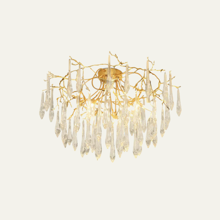 Teardrop Round Crystal Ceiling Lamp