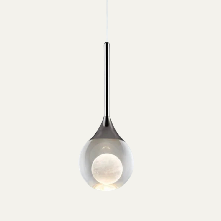 Moon Clear Glass Ball Pendant Light