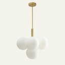 Opal Glass Bubble Cluster Grape Brass Chandelier for Dining Room